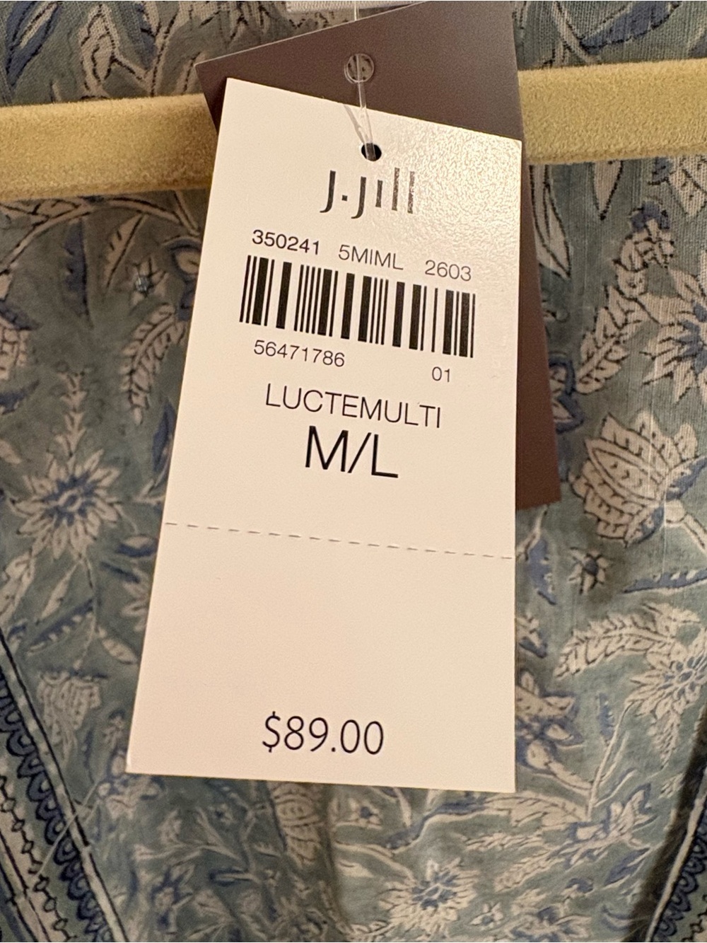 NWT J. Jill 100% Cotton Floral Kimono Style Wrap - Picture 7 of 8